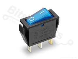 Switch rocker snap-in with illumination blue 1-pole SPST